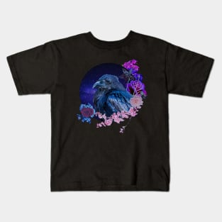 The Raven's Floral Galaxy Kids T-Shirt